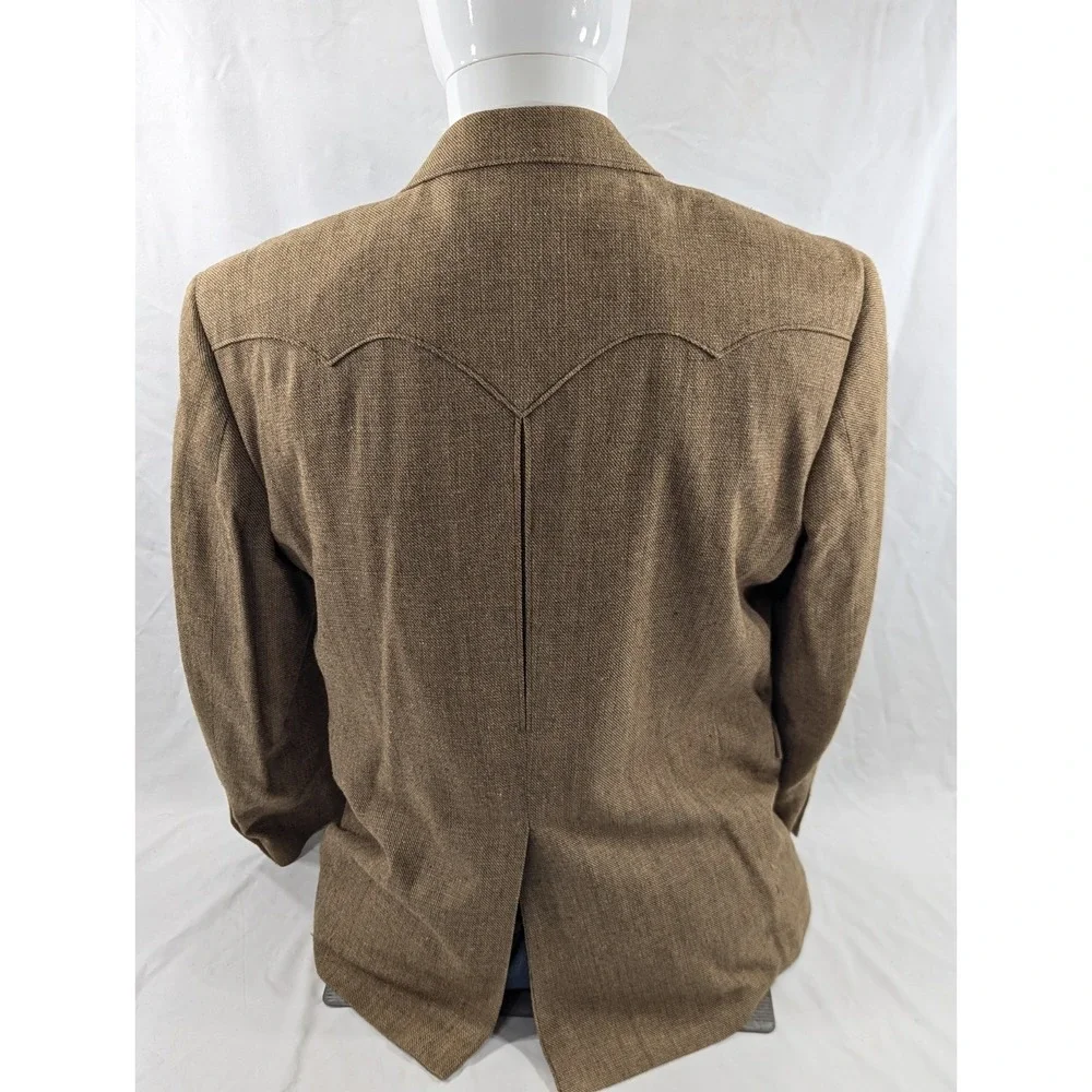 Circle S Blazer Sport Coat Western Yoke 100% Silk Burlap Heavy Blazer 42R 44